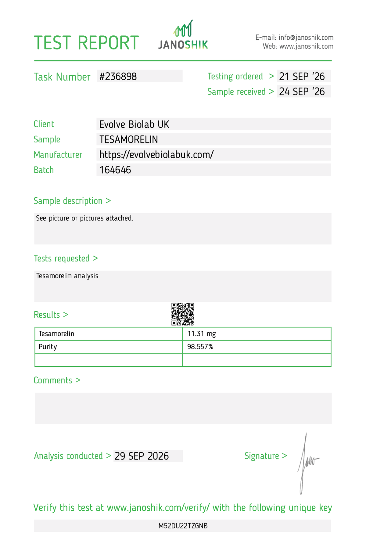 Tesamorelin - 5mg - Evolve Biolab UK