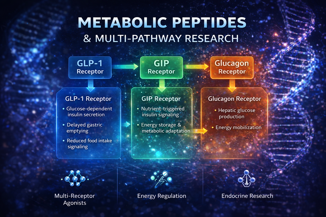 Metabolic Peptides Explained: GLP-1, GIP, Glucagon and Retatrutide Research