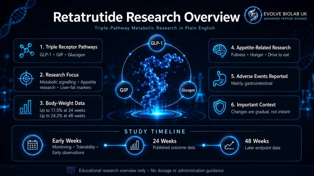 Retatrutide Peptide Research: Mechanism, Clinical Studies & Metabolic Effects