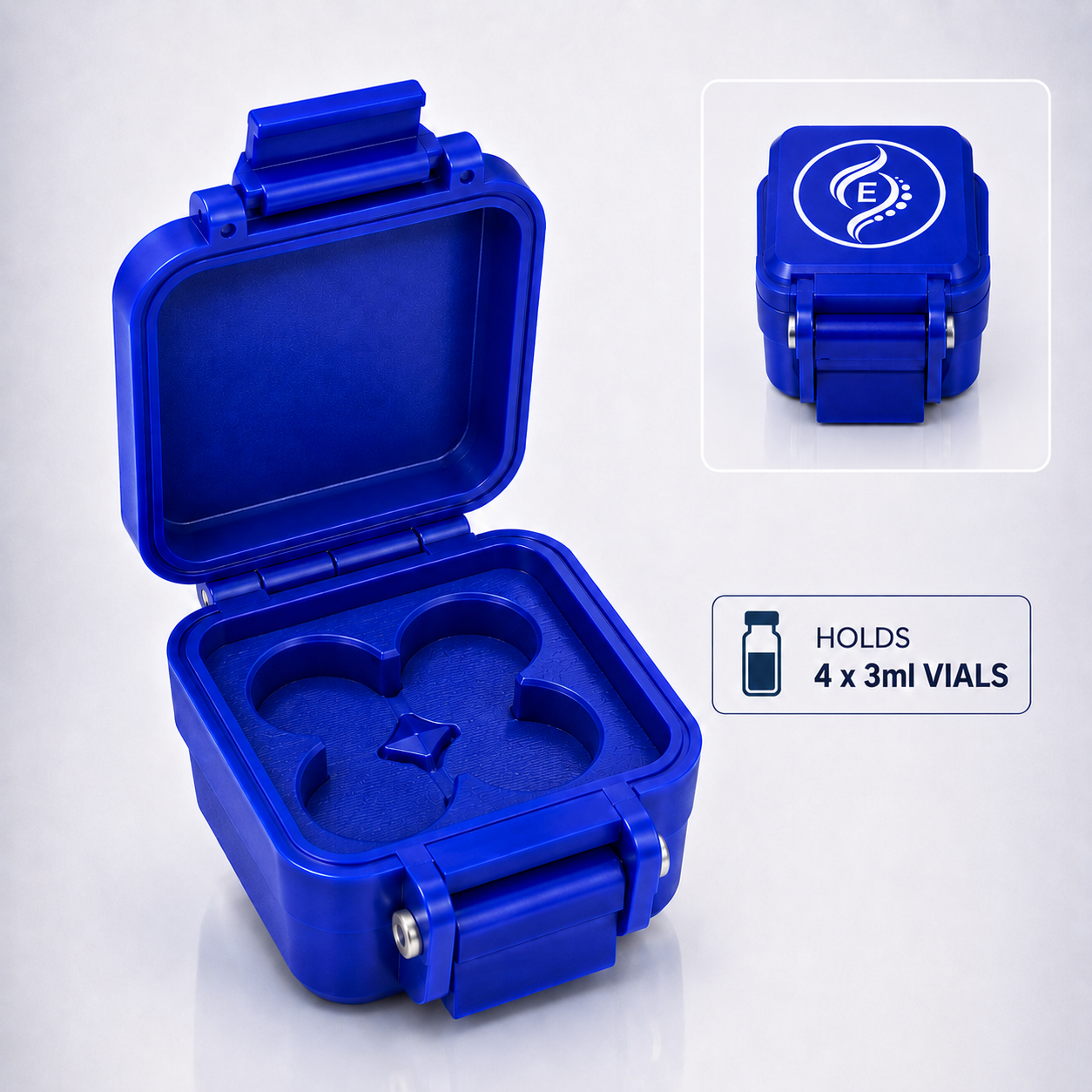 Premium 4-Vial Hard Storage & Transport Case – Fits 3ml Vials