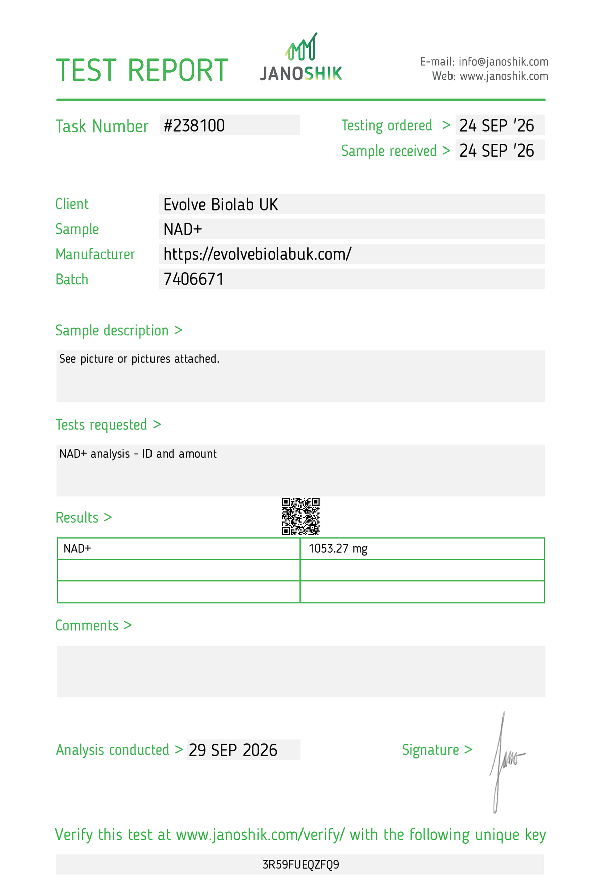 NAD+ 500mg/1000mg - 500mg - Evolve Biolab UK