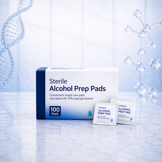 Sterile Alcohol Prep Pads (100 Pack) - Sterile Alcohol Prep Pads 100 pack with single-use packets by Evolve Biolab UK for research peptides UK and lab tested.