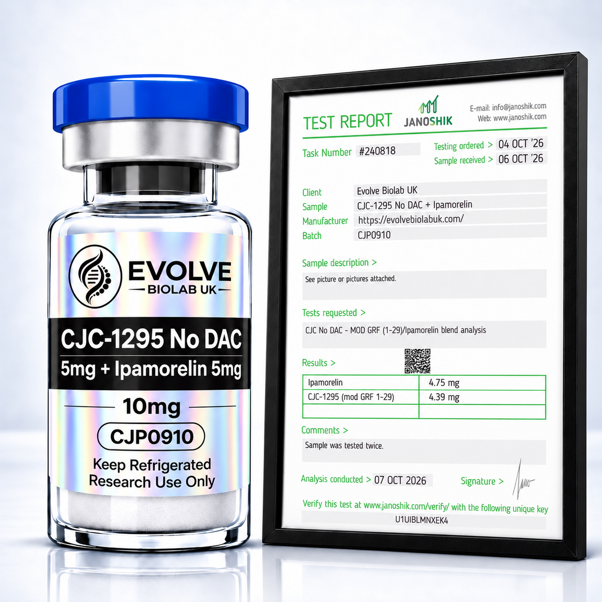 CJC-1295 (No DAC) 5mg + Ipamorelin 5mg - Default Title - Evolve Biolab UK