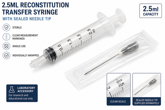 Sterile Reconstitution Transfer Syringe | Research Laboratory Accessory